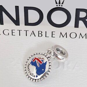 Pandora Australia Flag Map Exclusive Travel Dangle Charm S925 Silver with box